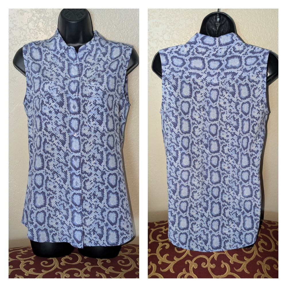Equipment Snakeskin Patterned Sleeveless Blouse XS